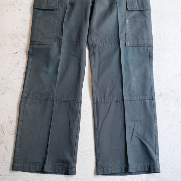 2000s British police dark green color tech cargo pants 'super fade'