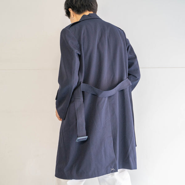 1970-80s Japan vintage japanese police double breasted coat -with belt-
