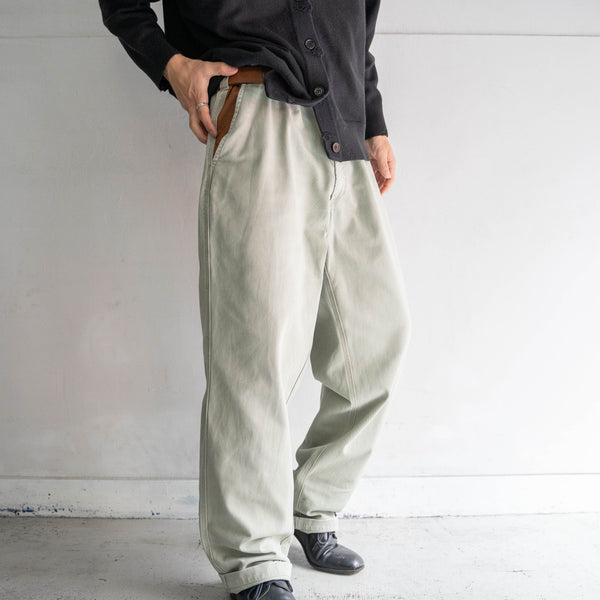 1990s ORVIS cotton 100 chino pants -leather patch-