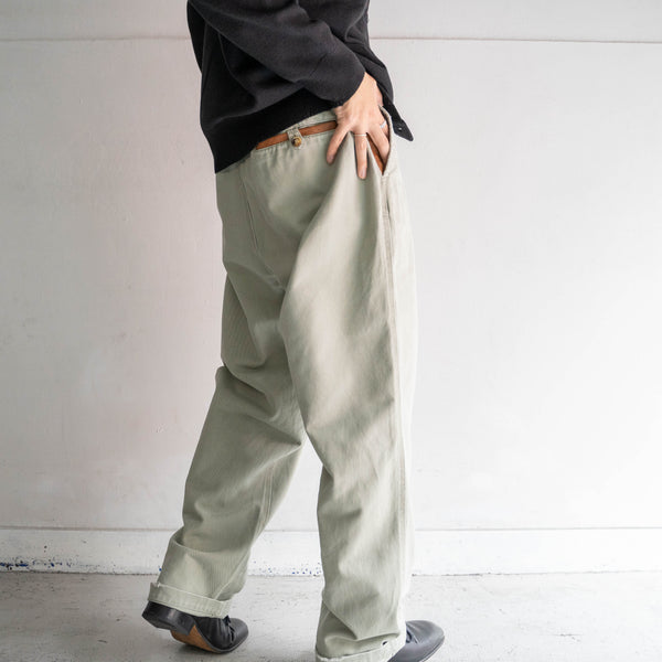 1990s ORVIS cotton 100 chino pants -leather patch-