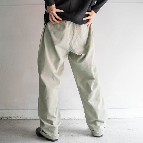 1990s ORVIS cotton 100 chino pants -leather patch-