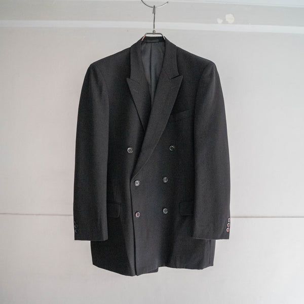 1990-00s Japan vintage black double breasted tailored jacket -1