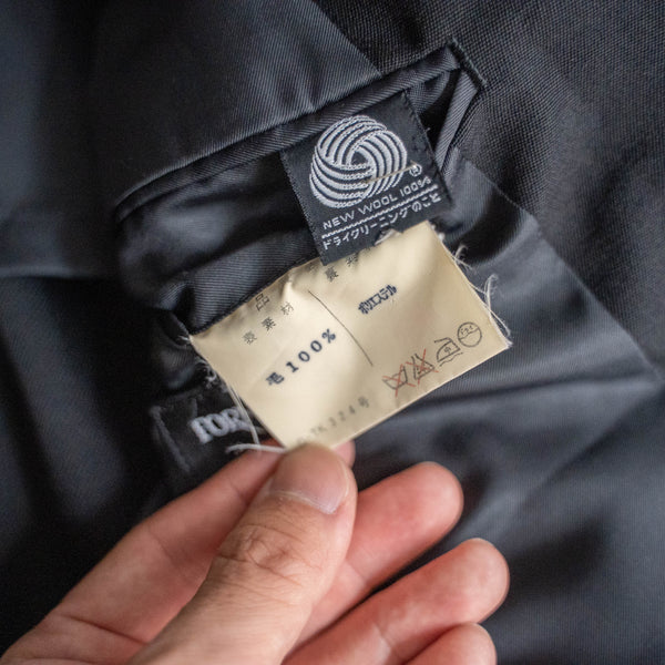 1990-00s Japan vintage black double breasted tailored jacket -1