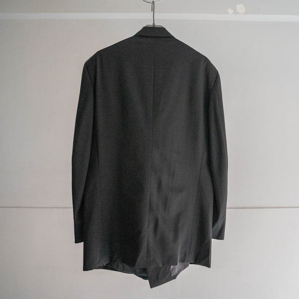1990-00s Japan vintage black double breasted tailored jacket -3