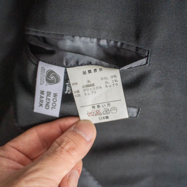 1990-00s Japan vintage black double breasted tailored jacket -3