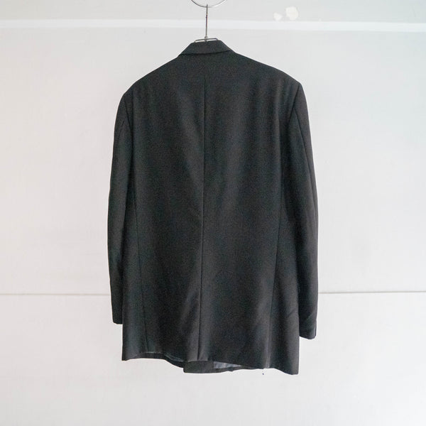 1990-00s Japan vintage black double breasted tailored jacket -2