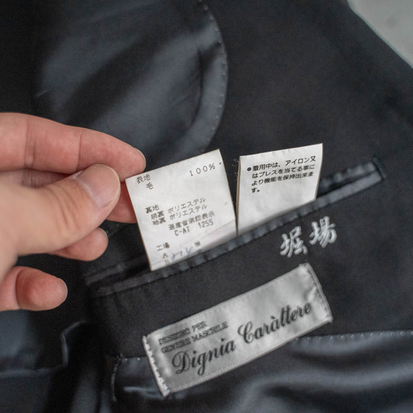 1990-00s Japan vintage black double breasted tailored jacket -2