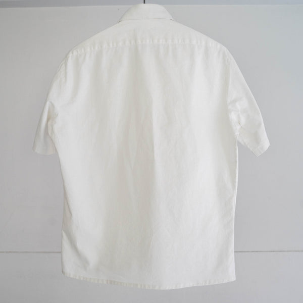 1990-00s Germany white color cotton  tyrolean short sleeve shirt 'remake'