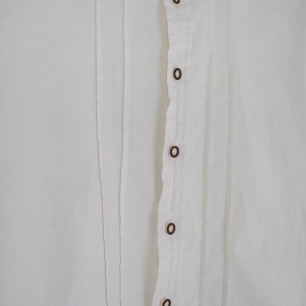 1990-00s Germany white color cotton  tyrolean short sleeve shirt 'remake'