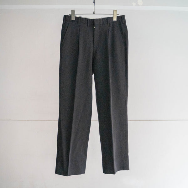 1990s Japan vintage black wool 100 1 tuck slacks