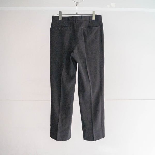 1990s Japan vintage black wool 100 1 tuck slacks