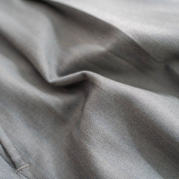 1980-90s Japan vintage gray × blue striped herringbone slacks