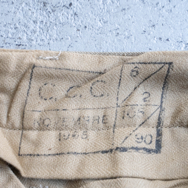 1960-70s Italian military two tuck chino pants 'dead stock'