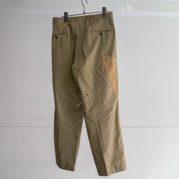 1960-70s Italian military two tuck chino pants 'dead stock'