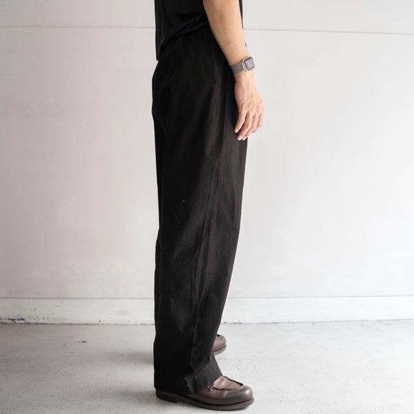 around 1980s Italian military sleeping easy pants ’black dyed’ -dead stock-