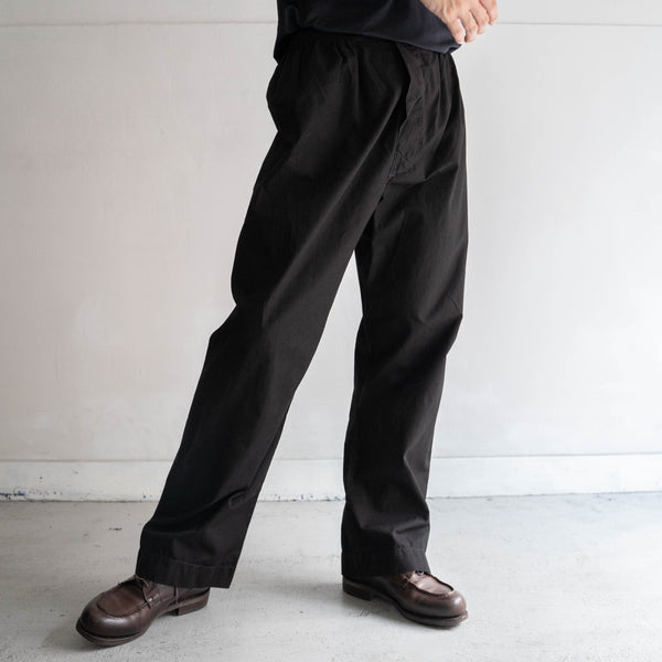 around 1980s Italian military sleeping easy pants ’black dyed’ -dead stock-