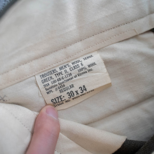 1960s US military brown khaki wool dress pants 'dead stock'