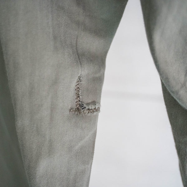 1970-80s Germany green HBT work pants with cinch back