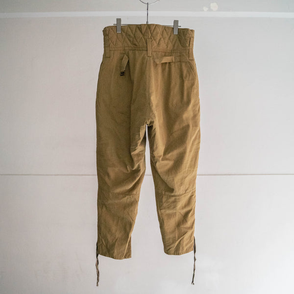 around 1970s Europe military quilting pants with cinch back 'dead stock'