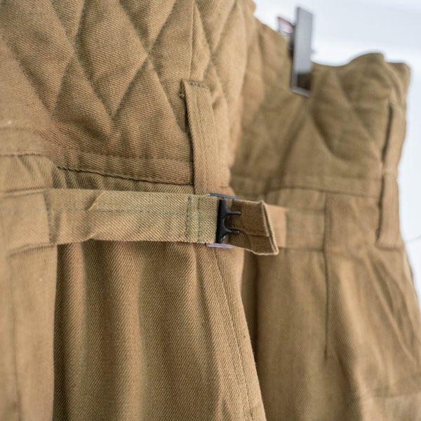 around 1970s Europe military quilting pants with cinch back 'dead stock'