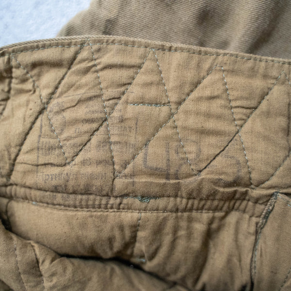 around 1970s Europe military quilting pants with cinch back 'dead stock'