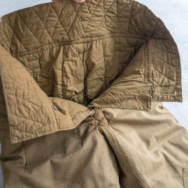 around 1970s Europe military quilting pants with cinch back 'dead stock'