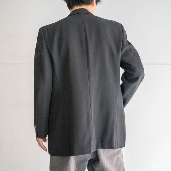 1990-00s Japan vintage black double breasted tailored jacket -1