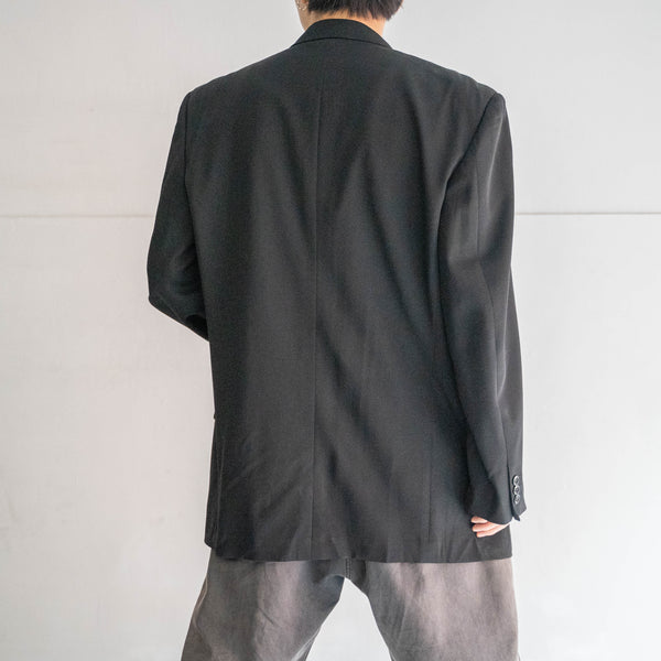 1990-00s Japan vintage black double breasted tailored jacket -3