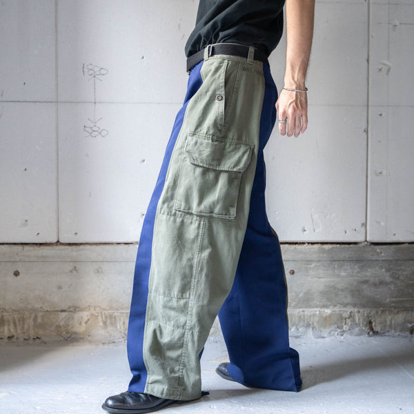 French military M64 × Europe military docking wide cargo pants