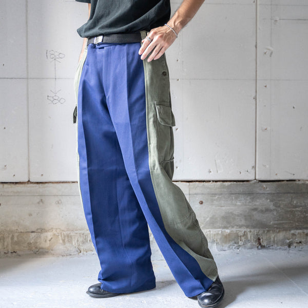 French military M64 × Europe military docking wide cargo pants