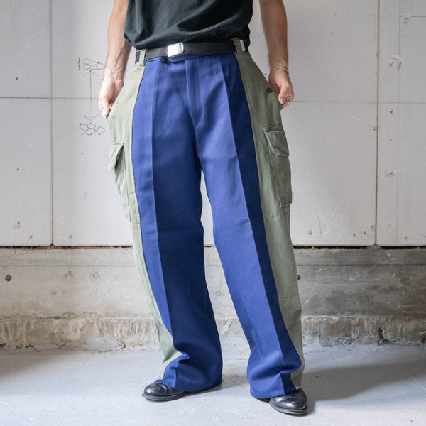 French military M64 × Europe military docking wide cargo pants