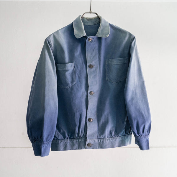 1950s France cotton twill work short jacket -good fade-