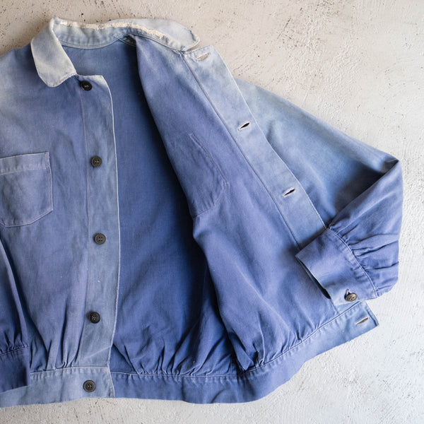 1950s France cotton twill work short jacket -good fade-