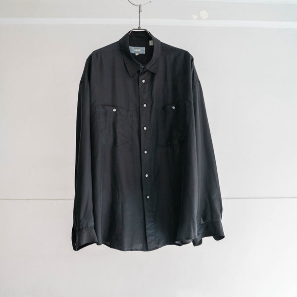 1990s black silk 100 l/s shirt -3