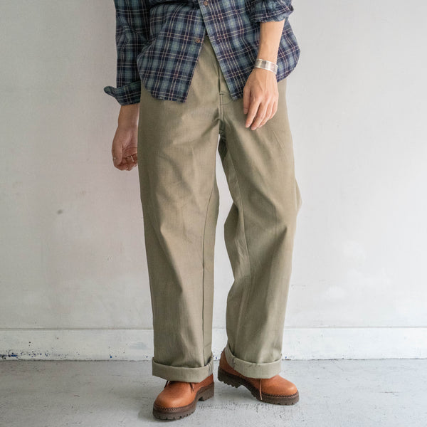 1970-80s Germany faded-like color HBT work pants 'dead stock'