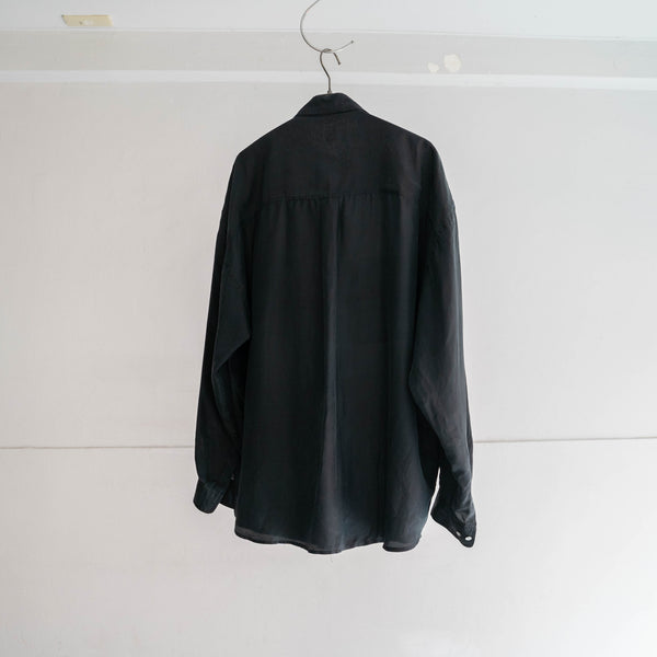 1990s black silk 100 l/s shirt -3