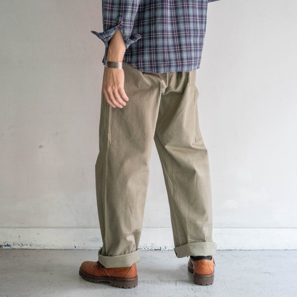 1970-80s Germany faded-like color HBT work pants 'dead stock'