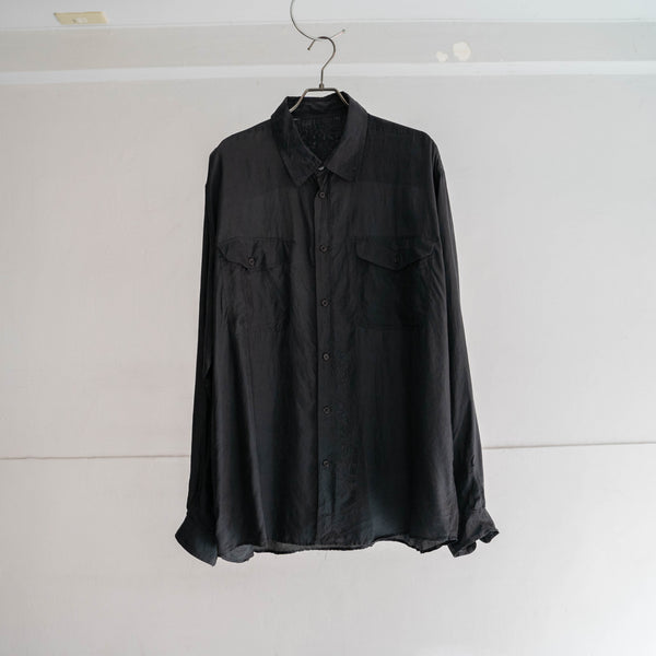 1990s black silk 100 l/s shirt -1