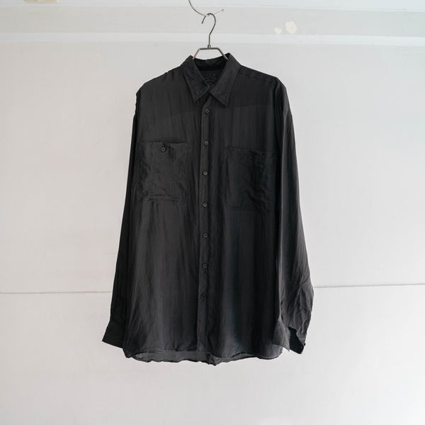 1990s black silk 100 l/s shirt -2