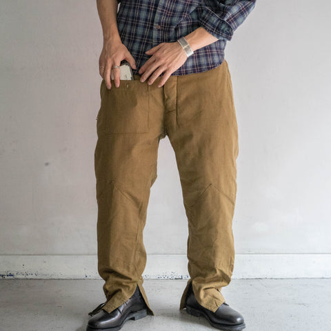 around 1970s Europe military quilting pants with cinch back 'dead stock'