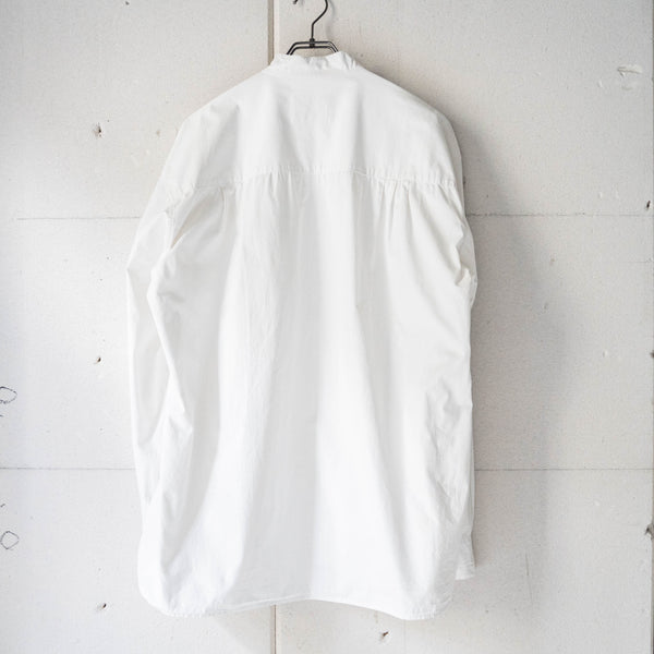 1990s white color stand collar tyrolean shirt