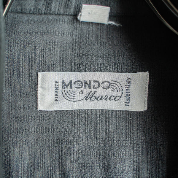 1990s Italy black stand collar l/s shirt