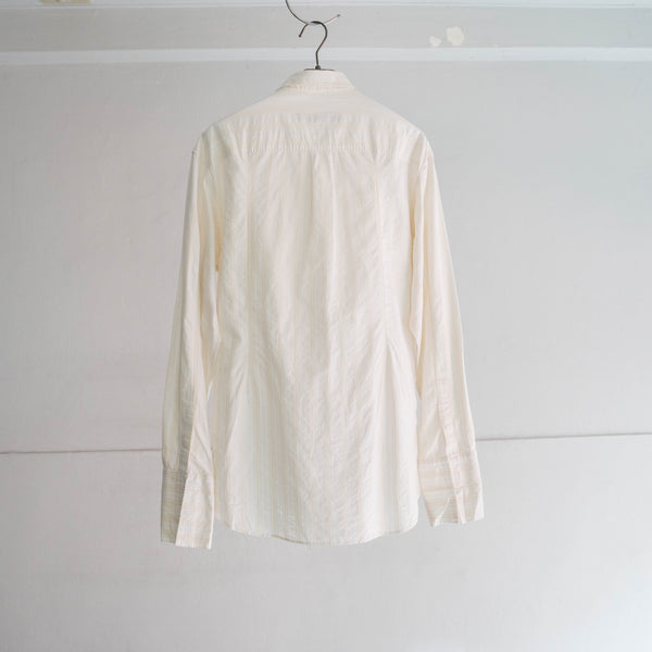 1990s ivory based embroidery l/s dress shirt