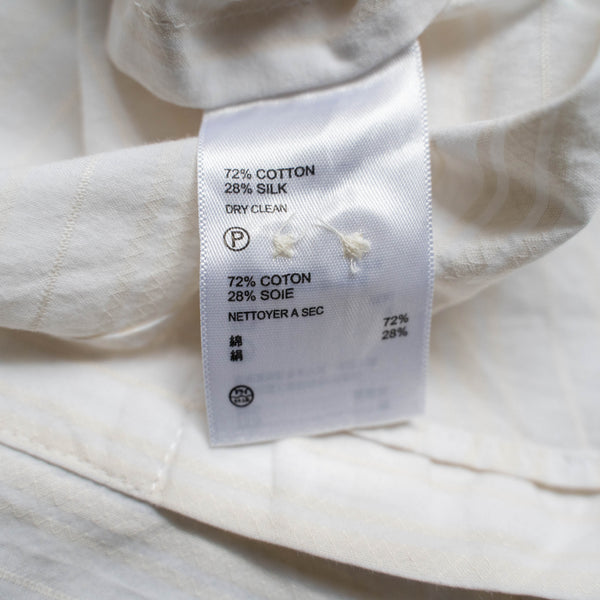 1990s ivory based embroidery l/s dress shirt