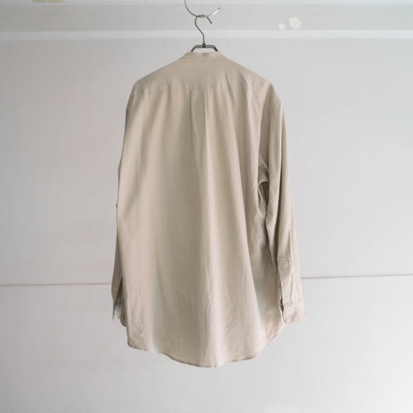 1990s ivory cotton 100 stand collar l/s shirt