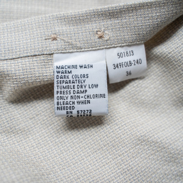 1990s ivory cotton 100 stand collar l/s shirt