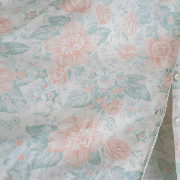 1980-90s flower pattern s/s shirt -good fade-
