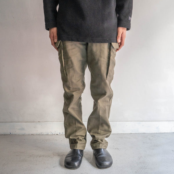 around 1990s German military khaki color moleskin cargo pants 'mint condition'