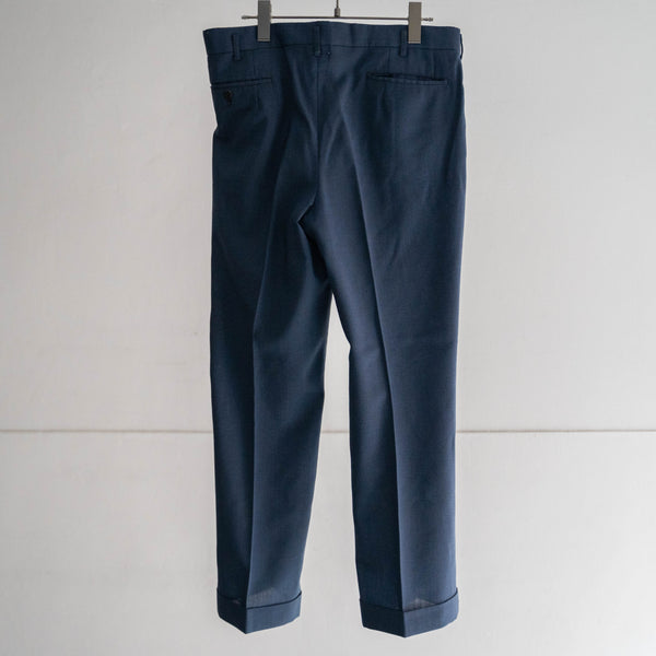 around 1980s japan vintage dark navy slacks -middle weight-