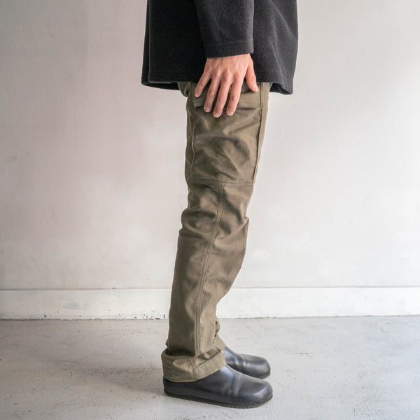 around 1990s German military khaki color moleskin cargo pants 'mint condition'